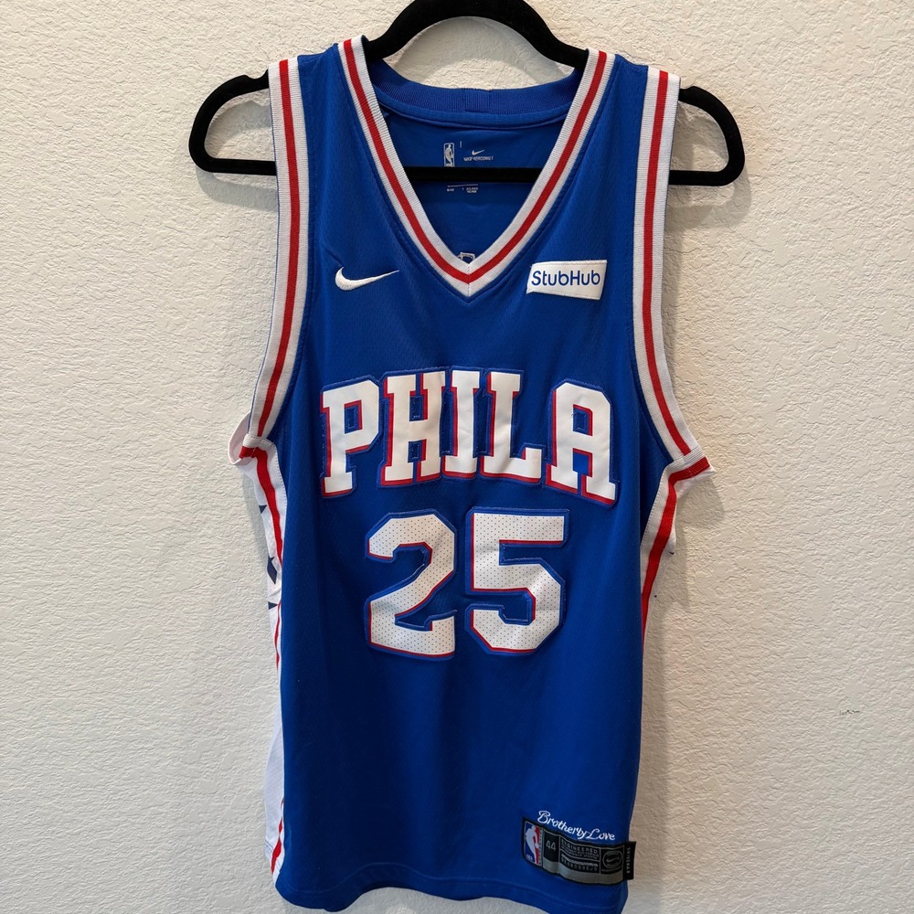 Nike Ben Simmons Philadelphia 76ers NBA Jersey Blue Icon Edition Size 44 S